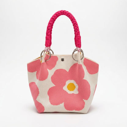 Knit Magnetic Clasp Bucket Bag