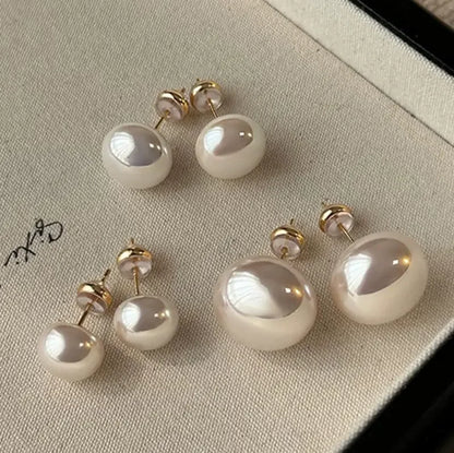 3 Pair Pearl Stud Earrings Set