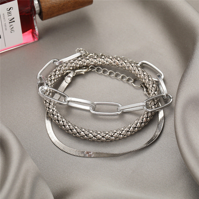 3pc Chunky & Elegant Bracelet Stack