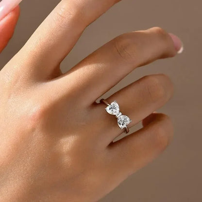 S925 Moissanite Feminine Bow Ring