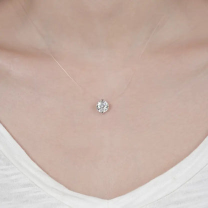 S925 1-3 Carat Moissanite Invisible Necklace