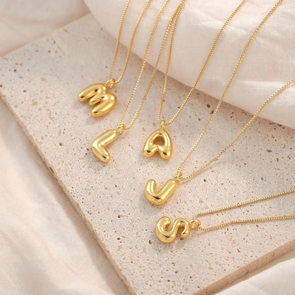 Chunky Feminine Letter Initial Necklace