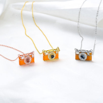 Dainty Camera Custom Personalized Necklace