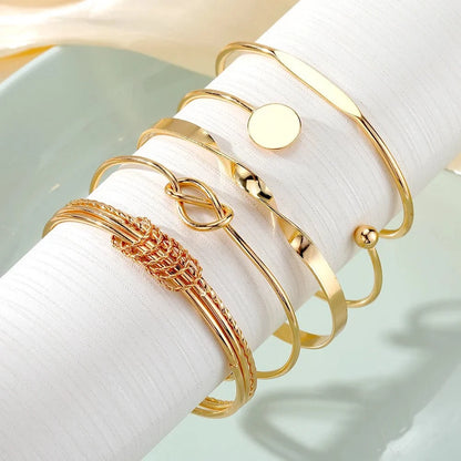 5pcs Twist Bangle Bracelet Stack