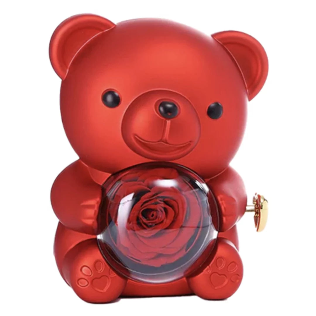 Romantic Bear Spinning Rose Reveal Gift Box