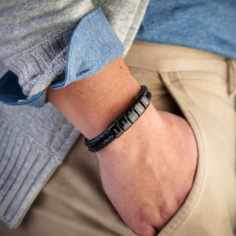 Minimal Personalized Name(s) Leather Bracelet