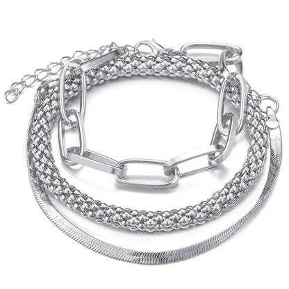 3pc Chunky & Elegant Bracelet Stack