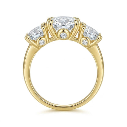 4CT 3 Moissanite Stone Set Ring