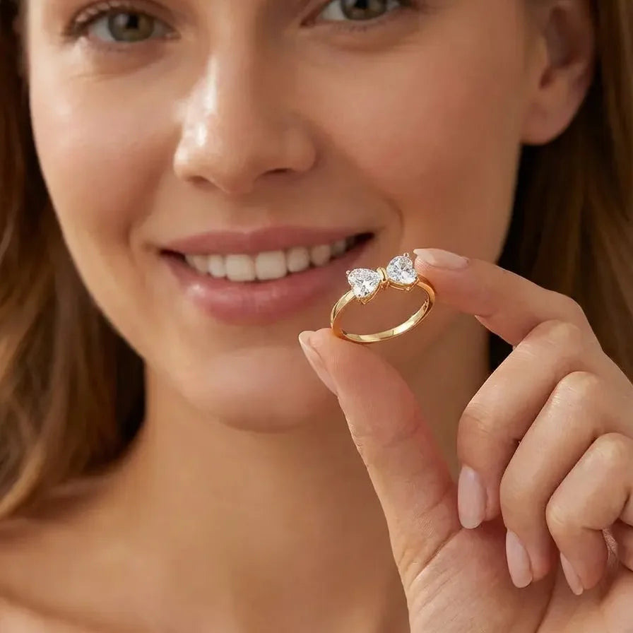 S925 Moissanite Feminine Bow Ring