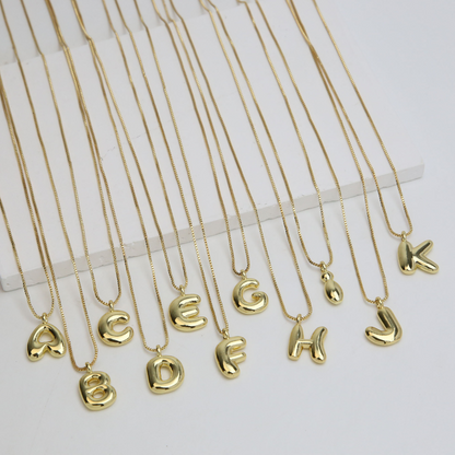 Chunky Feminine Letter Initial Necklace
