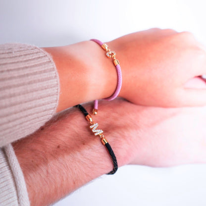 Personalized Unity Diamond Initial Bracelet