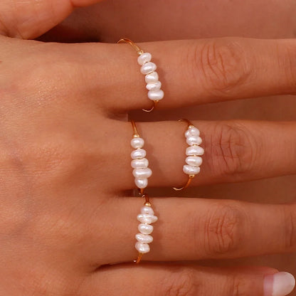 Dainty Pearl Beaded Ring
