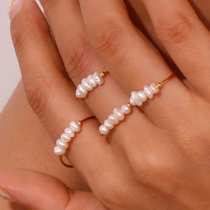 Dainty Pearl Beaded Ring