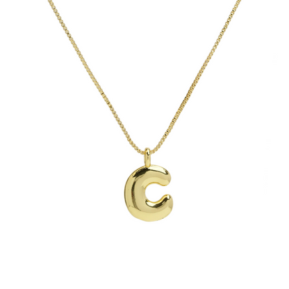 Chunky Feminine Letter Initial Necklace
