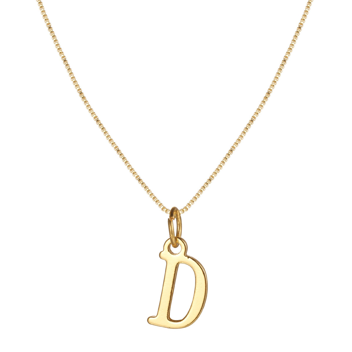 14k Minimal Serif Initial Necklace