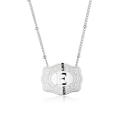 Dainty Belt Buckle Letter Initial Necklaces