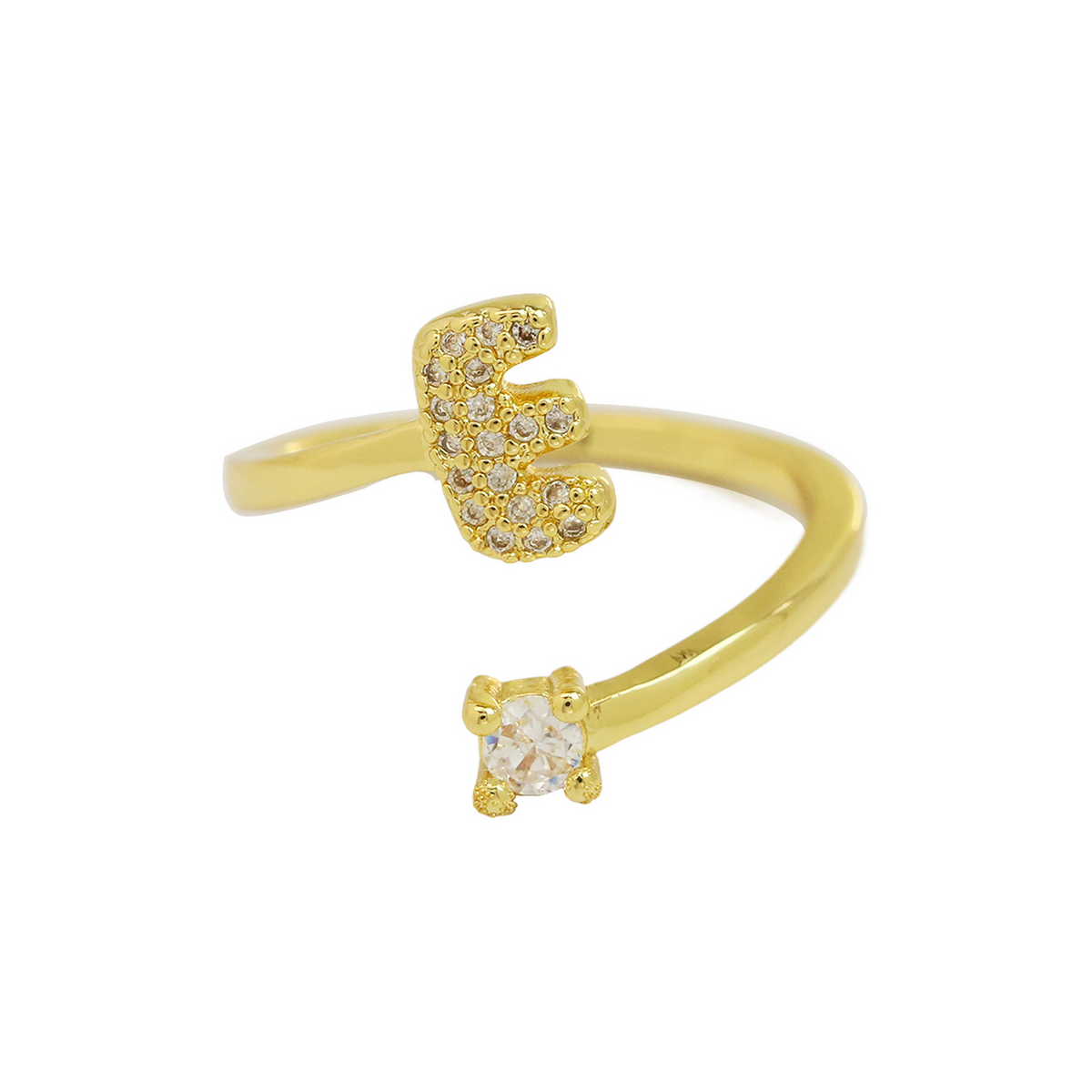 Dainty Bubble Diamond Wrap Initial Ring