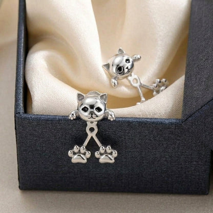 S925 Cute Cat Paw Earrings