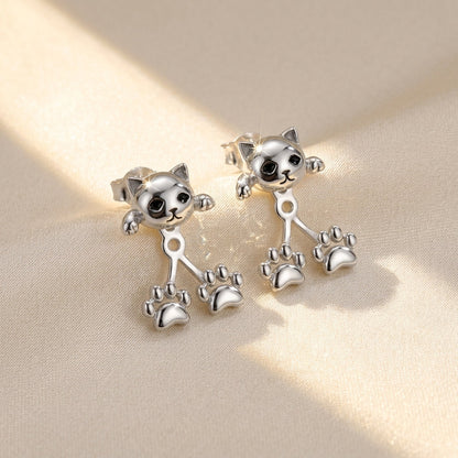 S925 Cute Cat Paw Earrings