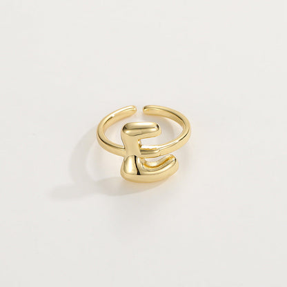 Cute Bubble Letter Initial Ring