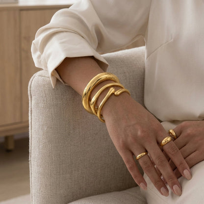 3pc Adjustable Hinge Bangle Stack