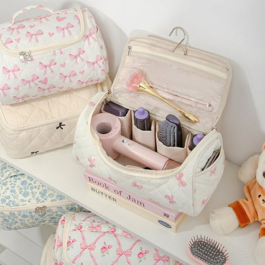 Quilted Cosmetic & Hair Dryer Organizer Bag
