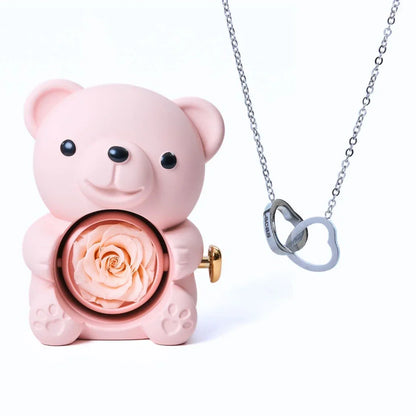 Romantic Bear Personalized Eternal Hearts Necklace