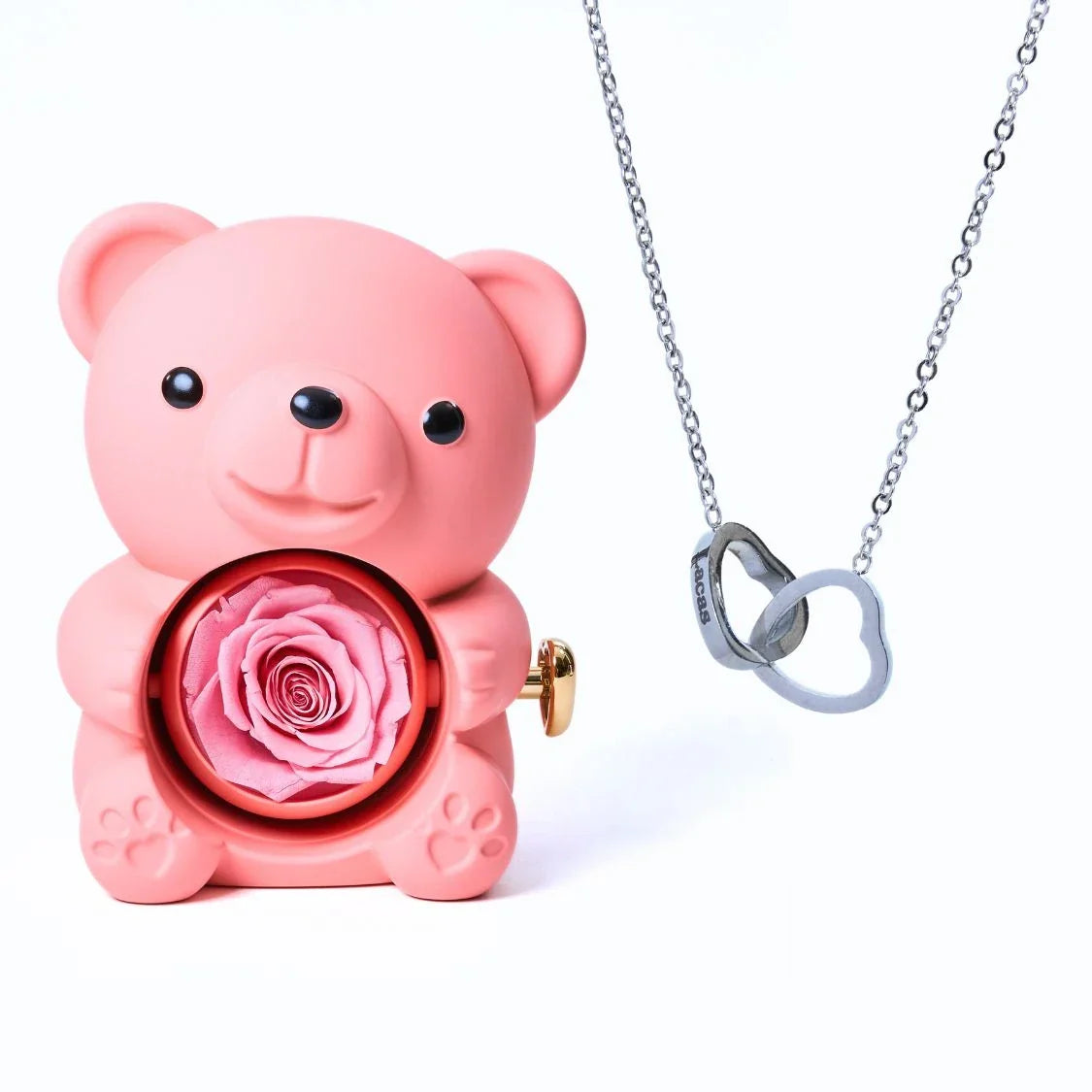 Romantic Bear Personalized Eternal Hearts Necklace