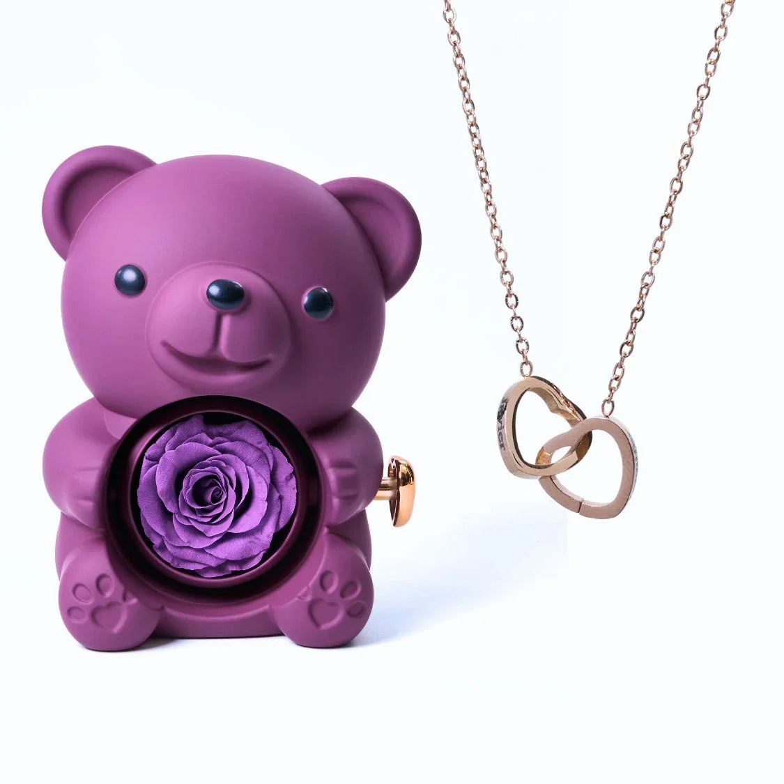 Romantic Bear Personalized Eternal Hearts Necklace