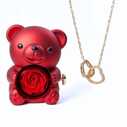 Romantic Bear Personalized Eternal Hearts Necklace