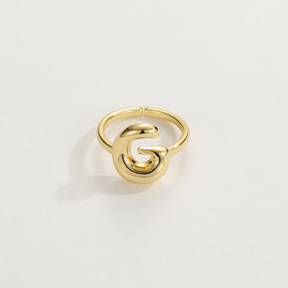 Cute Bubble Letter Initial Ring