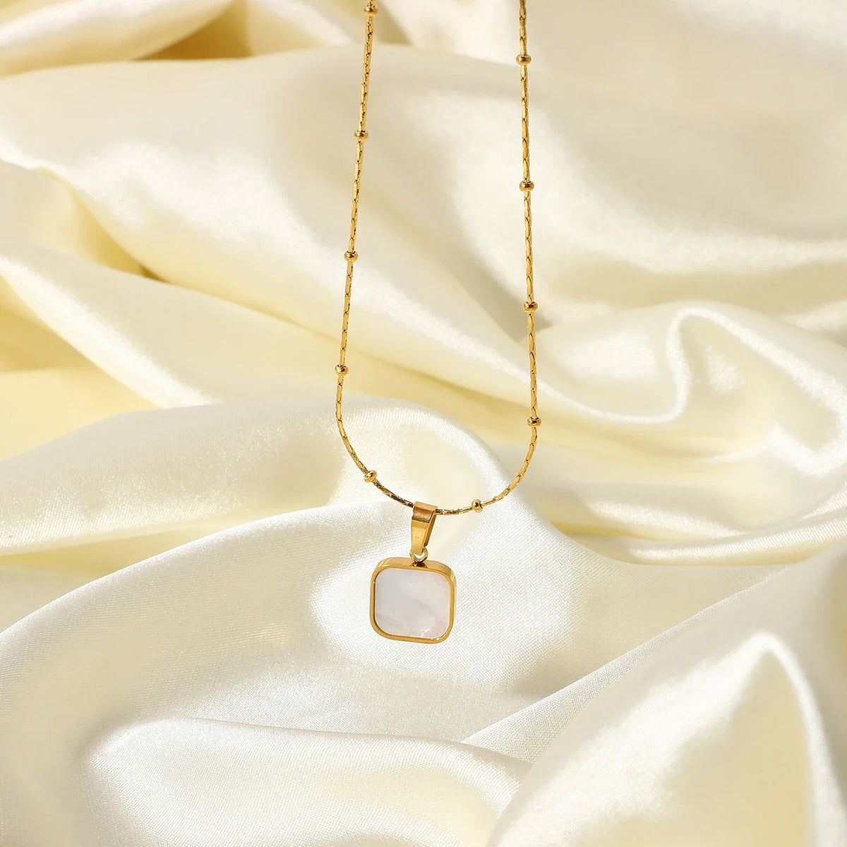 Dainty Shell Square Satellite Chain Necklace