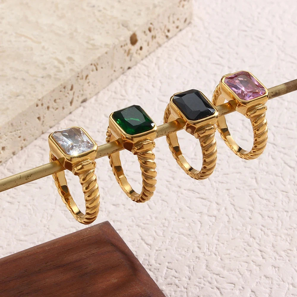 Chunky Cross Striped Baguette Diamond Ring