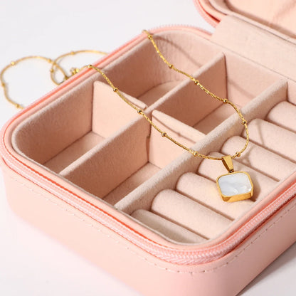 Dainty Shell Square Satellite Chain Necklace