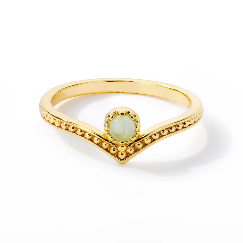 Vintage Inspired Opal Crown Point Ring