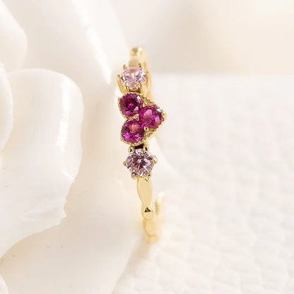 Feminine Heart Diamond Ring