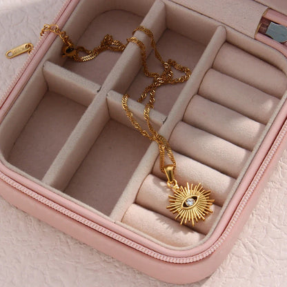 Dainty Diamond Evil Eye Necklace
