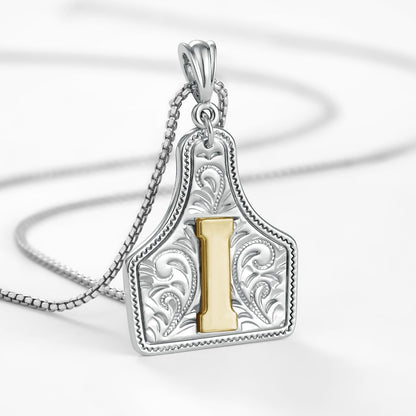 14k Elegant Cowgirl Initial Necklace