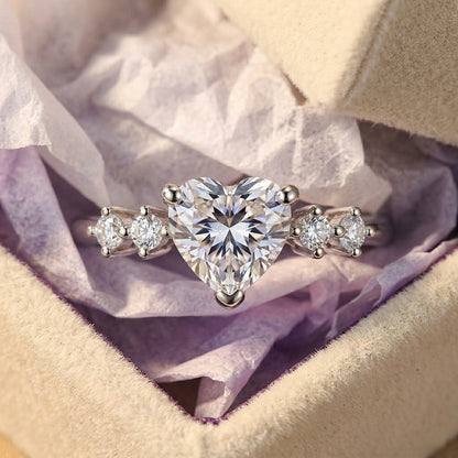 Heart Cut Minimal Dainty Accent Ring