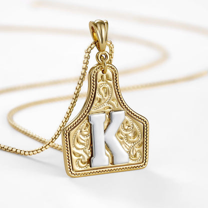 14k Elegant Cowgirl Initial Necklace