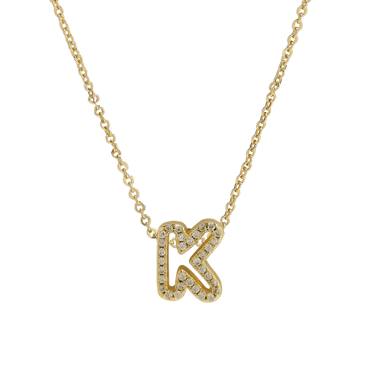 Dazzling Diamond Initial Necklace