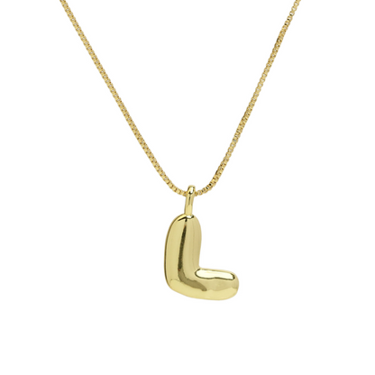 Chunky Feminine Letter Initial Necklace