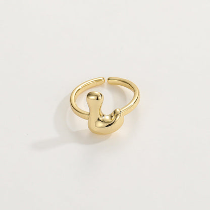 Cute Bubble Letter Initial Ring
