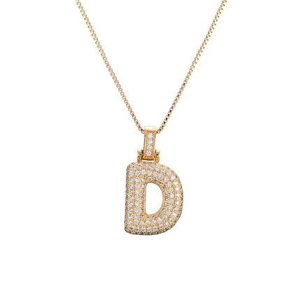 14k Diamond Dazzle Bubble Initial Necklace