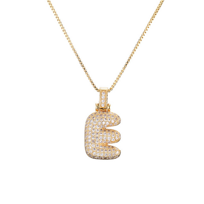14k Diamond Dazzle Bubble Initial Necklace