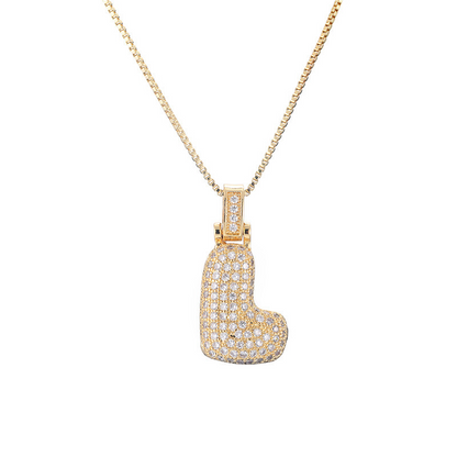 14k Diamond Dazzle Bubble Initial Necklace