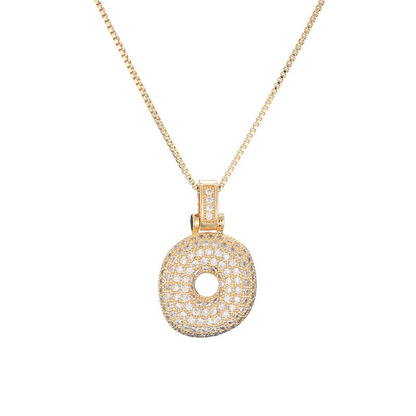 14k Diamond Dazzle Bubble Initial Necklace