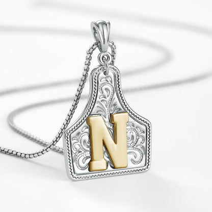 14k Elegant Cowgirl Initial Necklace