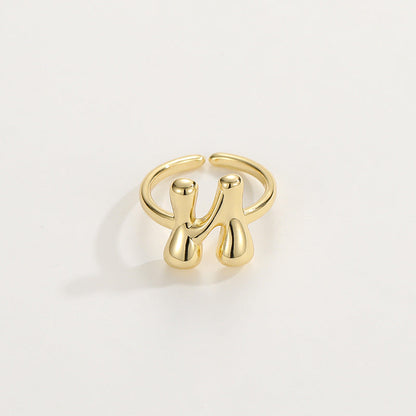 Cute Bubble Letter Initial Ring