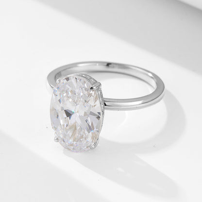 S925 2pc 4.5CT Solitare Oval Ring